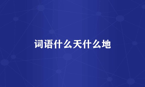 词语什么天什么地