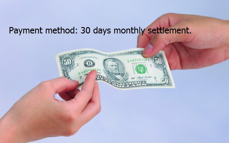 Payment Method:30 days月结30天是什么意思?