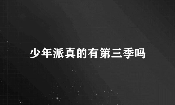少年派真的有第三季吗