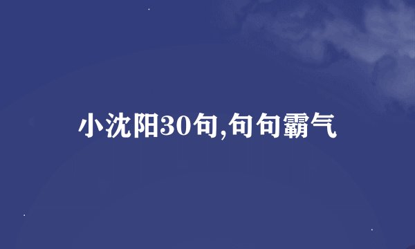 小沈阳30句,句句霸气