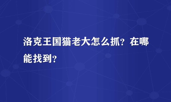 洛克王国猫老大怎么抓？在哪能找到？