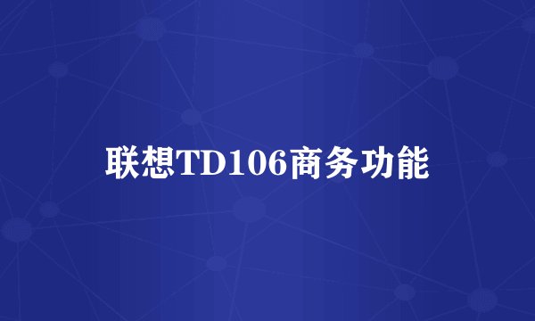 联想TD106商务功能