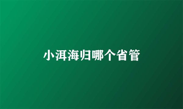 小洱海归哪个省管
