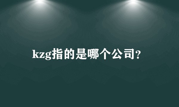 kzg指的是哪个公司？