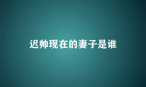 迟帅现在的妻子是谁