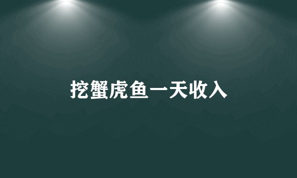 挖蟹虎鱼一天收入