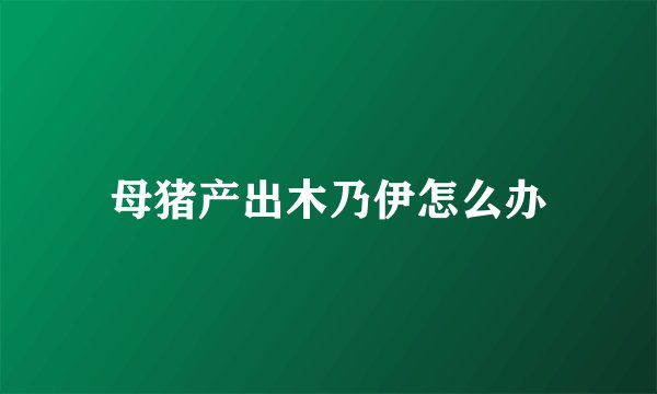 母猪产出木乃伊怎么办
