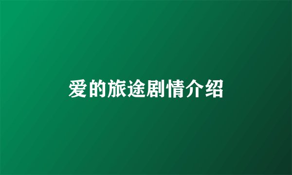 爱的旅途剧情介绍