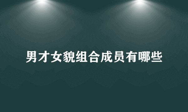 男才女貌组合成员有哪些