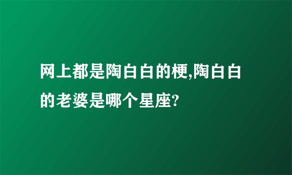 网上都是陶白白的梗,陶白白的老婆是哪个星座?
