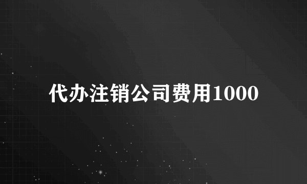 代办注销公司费用1000