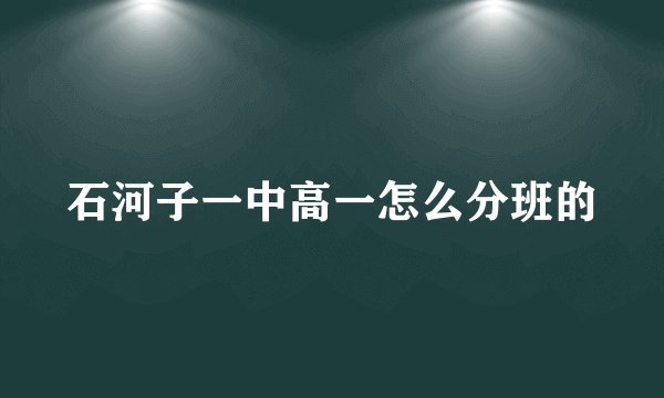 石河子一中高一怎么分班的
