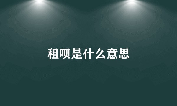 租呗是什么意思