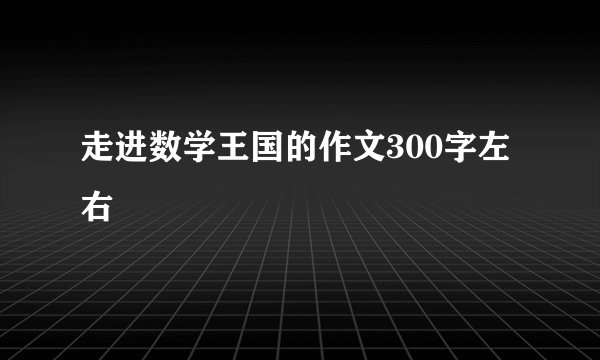 走进数学王国的作文300字左右