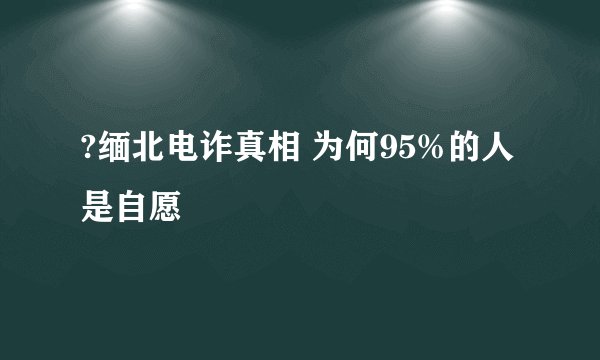 ?缅北电诈真相 为何95%的人是自愿