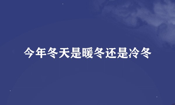 今年冬天是暖冬还是冷冬
