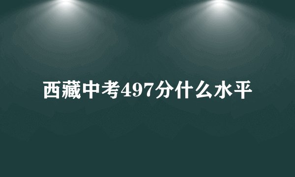 西藏中考497分什么水平