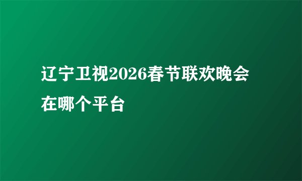 辽宁卫视2026春节联欢晚会在哪个平台