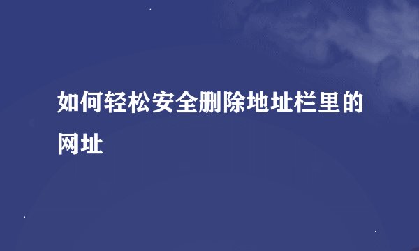 如何轻松安全删除地址栏里的网址