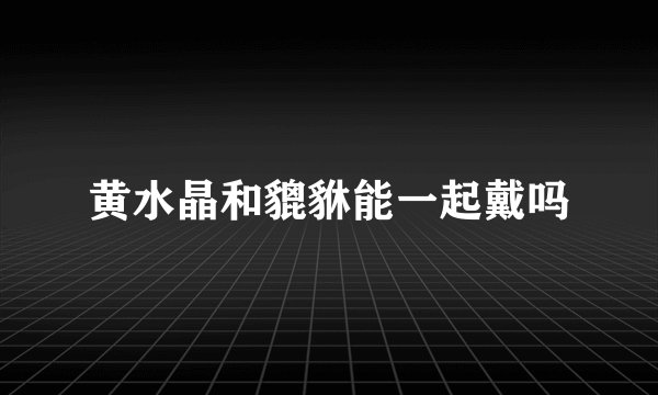 黄水晶和貔貅能一起戴吗