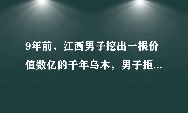 9年前，江西男子挖出一根价值数亿的千年乌木，男子拒绝上交国家