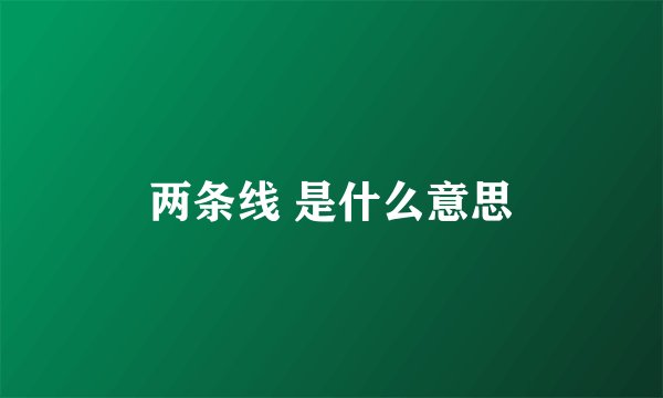 两条线 是什么意思