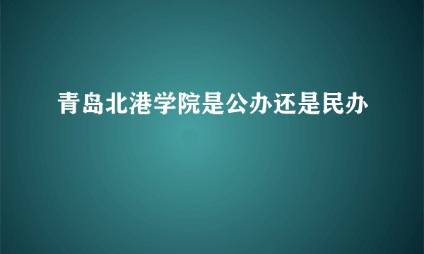 青岛北港学院是公办还是民办