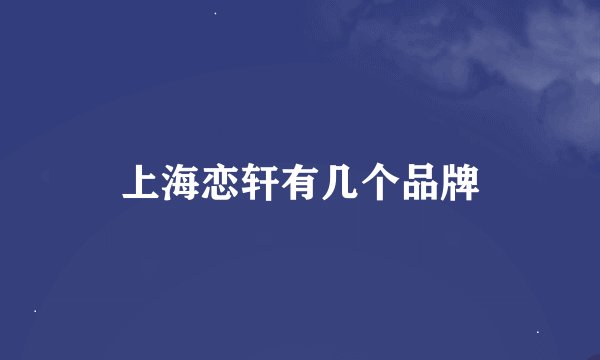 上海恋轩有几个品牌