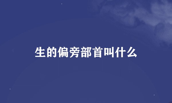 生的偏旁部首叫什么