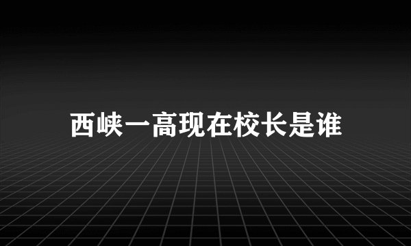 西峡一高现在校长是谁