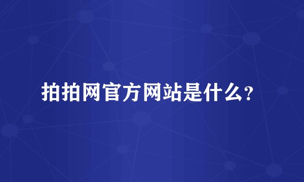 拍拍网官方网站是什么?