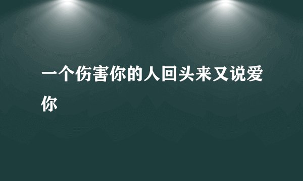 一个伤害你的人回头来又说爱你