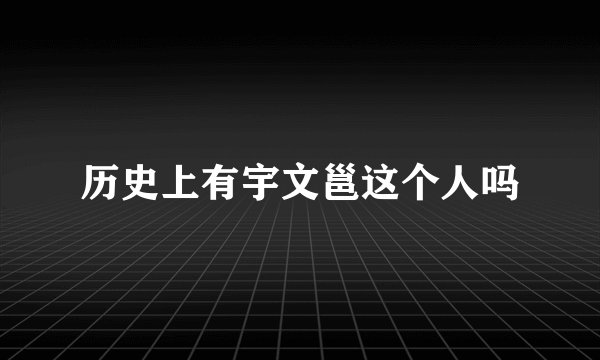 历史上有宇文邕这个人吗