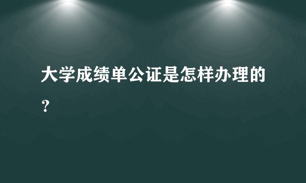 大学成绩单公证是怎样办理的？