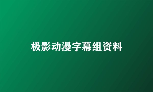 极影动漫字幕组资料