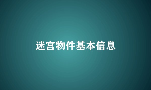迷宫物件基本信息