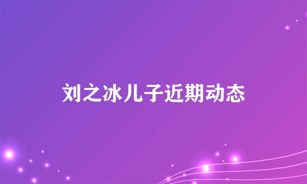 刘之冰儿子近期动态