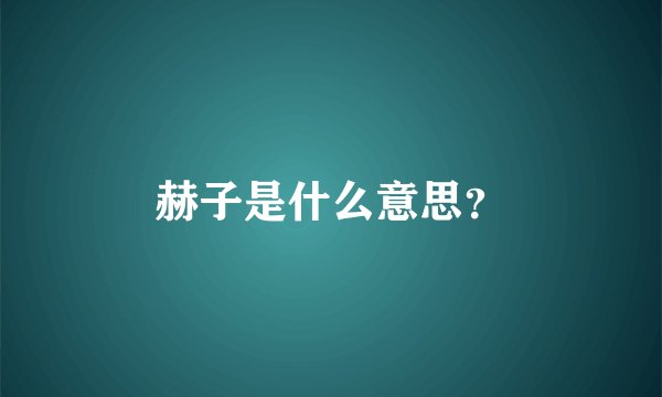 赫子是什么意思？