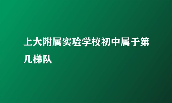 上大附属实验学校初中属于第几梯队