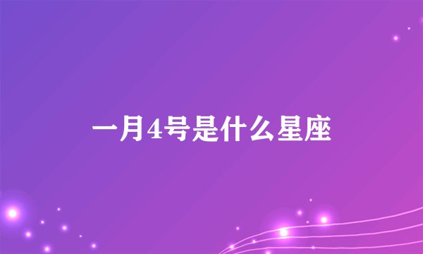 一月4号是什么星座