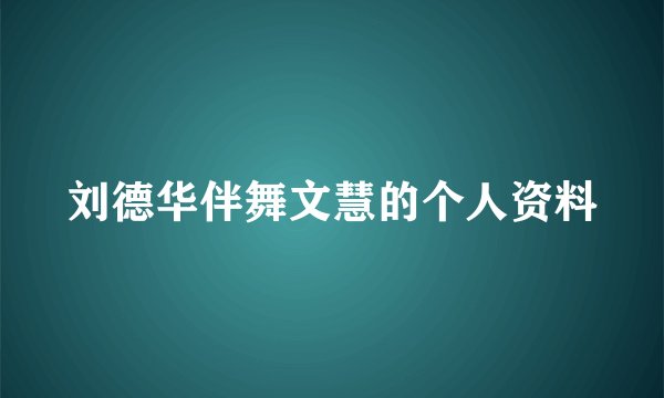 刘德华伴舞文慧的个人资料