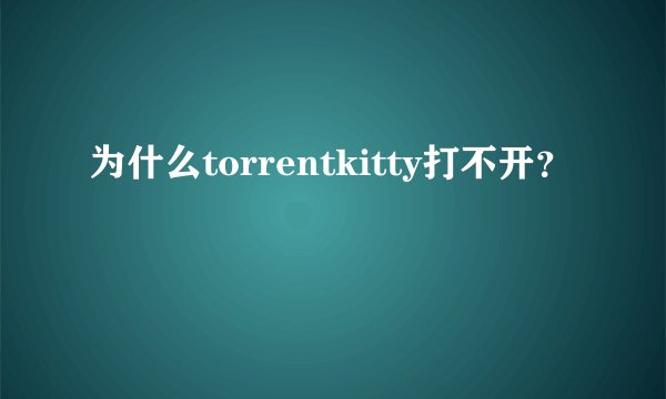 为什么torrentkitty打不开？