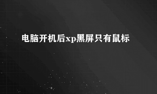 电脑开机后xp黑屏只有鼠标