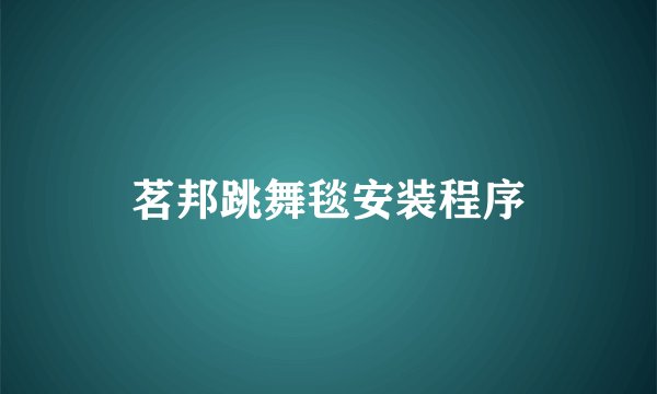 茗邦跳舞毯安装程序