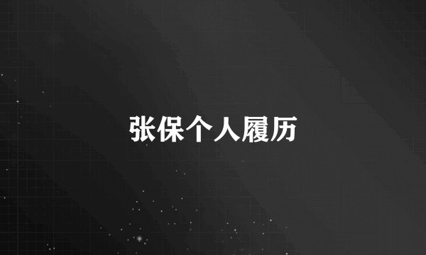 张保个人履历