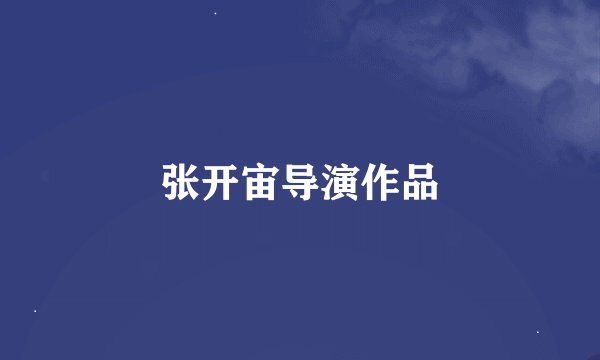 张开宙导演作品