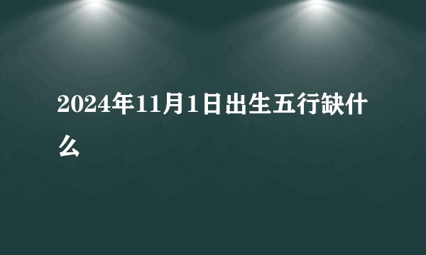 2024年11月1日出生五行缺什么