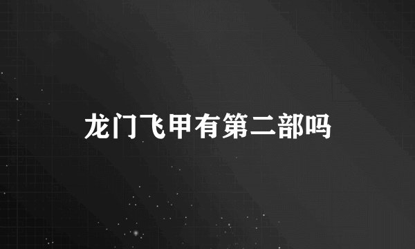 龙门飞甲有第二部吗