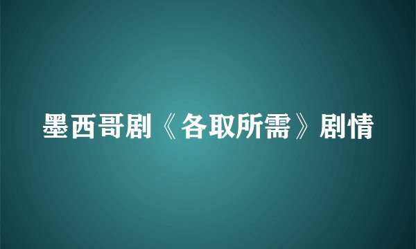 墨西哥剧《各取所需》剧情