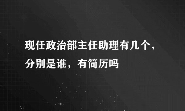 现任政治部主任助理有几个，分别是谁，有简历吗